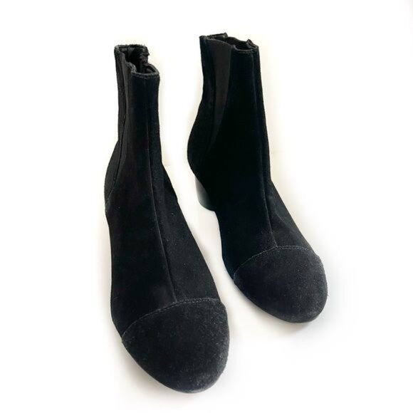 Rebecca Minkoff Izette Black Suede Cylinder 2 Inch Heel Ankle Boot - 6M - Picture 7 of 7